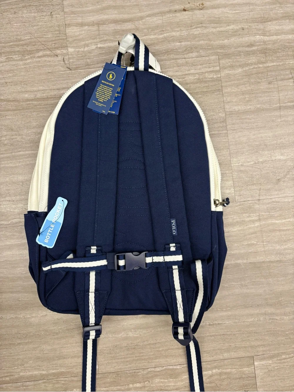 Polo Ralph Lauren Canvas Navy White Backpack Adults/Kids Laptop Sleeve